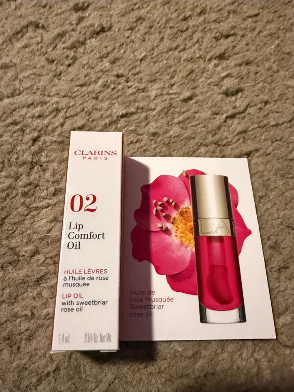 Clarins - Lip Comfort Oil 02 Rose Pink Gloss - .04 ounces